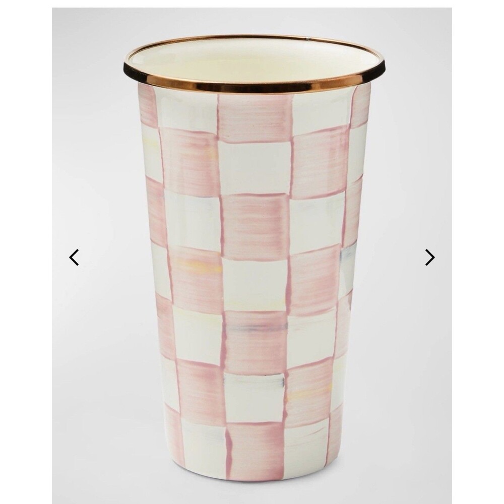 MacKenzie Childs Rosy Check Tumbler CUP 20oz